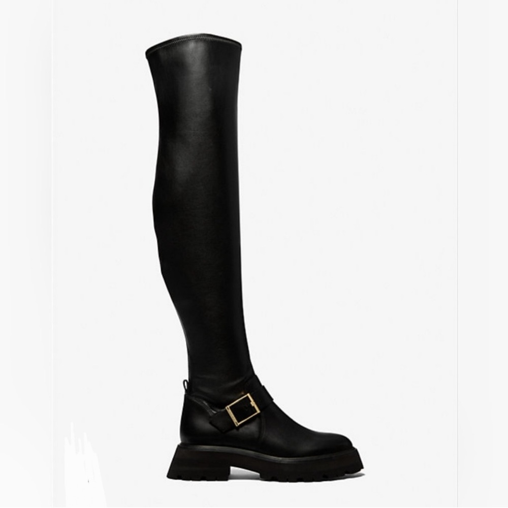 Michael Kors Black Over-the-Knee Boots with Buckle - Picture 6 of 7